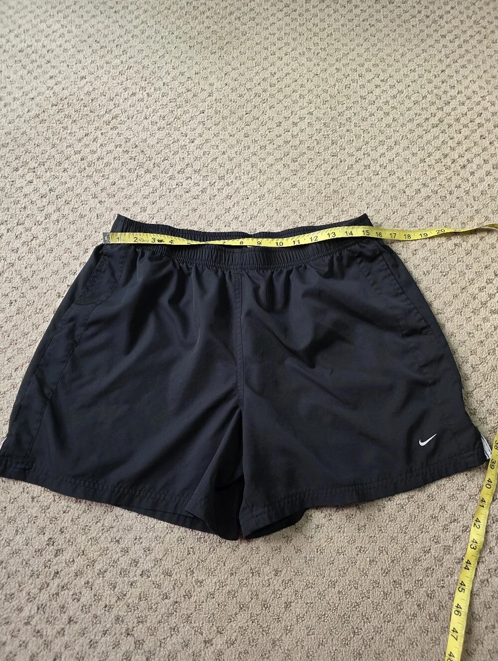 Nike Women's Black Athletic Running Shorts with Embroidered Swoosh